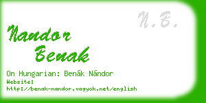 nandor benak business card